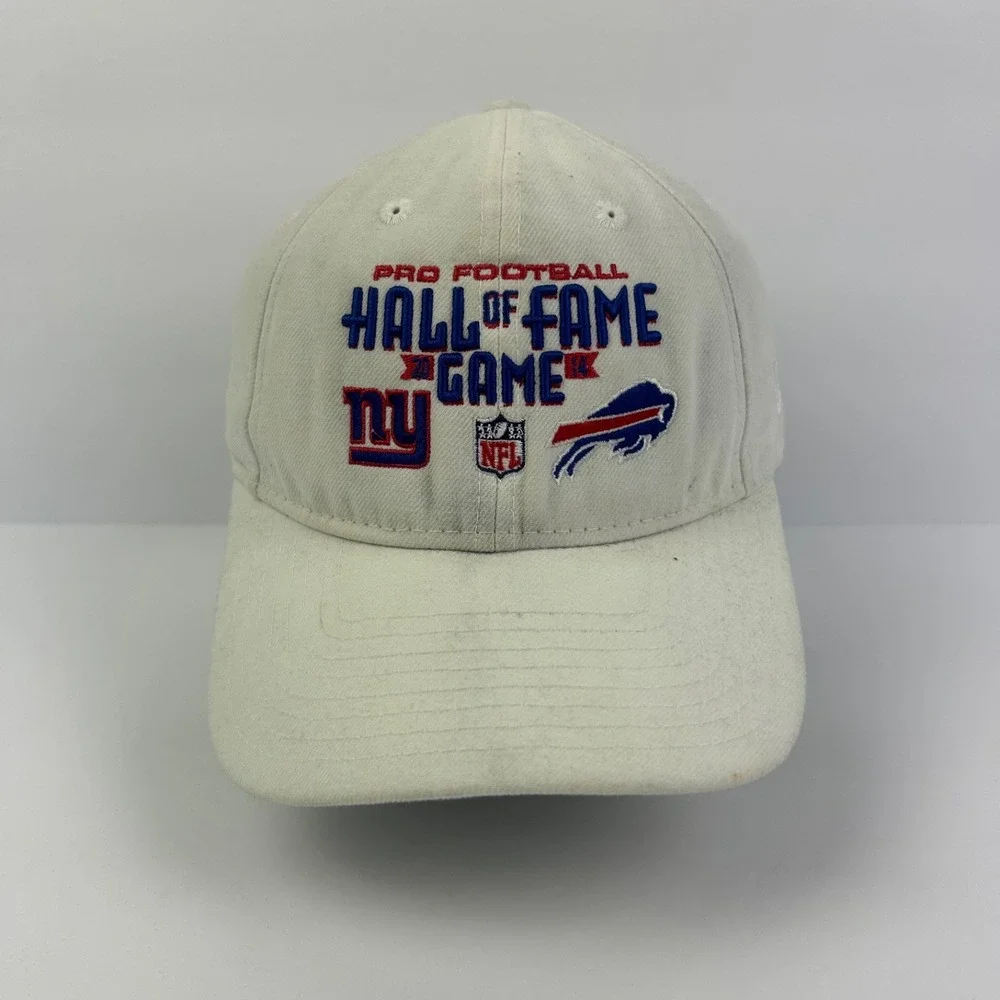 New‎ Era Hall Of Fame Game Hat Cap Strap Back Adjustable White Bills Vs Giants